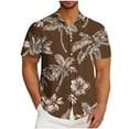 thumbnail image 1 of Styesk T-Shirts pour Homme Mode Décontractée Imprimé Poche Bouton Manches Courtes Col Rabattu Blouse Chemise, 1 of 5