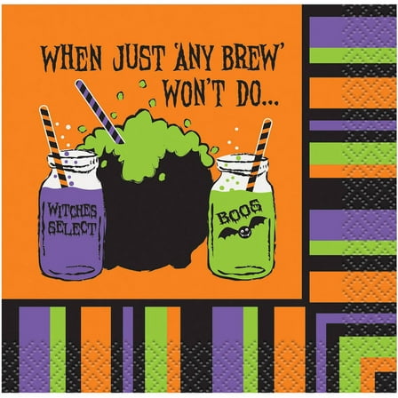 Any Brew Won’t Do Halloween Paper Cocktail Napkins, 5 in, 16ct