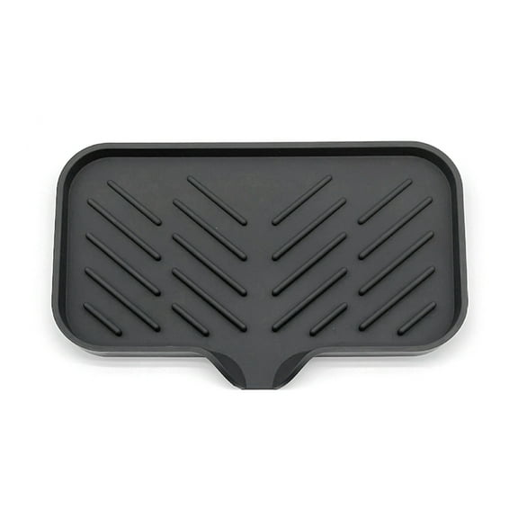Self Draining Soap Bar Holder Silicone Kitchen Sink Soap Dish Tray Counter Organizer L Black