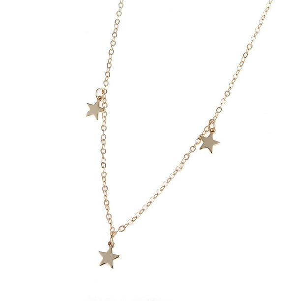 Fiudx Collar de Acero Inoxidable, Elegante Cadena Colgante de Oro, Accesorio de Moda para Combinar con Otras Prendas, Diseño Delicado para Bodas y Eventos En La Playa, Regalo para Mujeres y Niñas, No