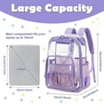 thumbnail image 4 of Ludolm Clear Backpack Heavy Duty TPU，See Through Backpack Stadium Approved，Quick Security Check See Through Backpacks Transparent Bookbag, 4 of 8