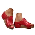 thumbnail image 3 of DAFEI Sandales Mules à Talon Compensé en Liège pour Femmes, Simples, en Cuir, à Bout Ouvert, Mules Colorées, Chaussures Décontractées Confortables pour l'Extérieur, 3 of 8