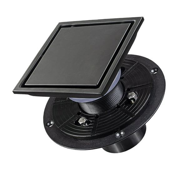 BIBABLYKE Square Shower Floor Drain 4 Inch Bathroom Drain with Easy Clean Strainer Square Bathroom Drain Simple Installation