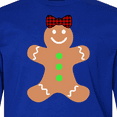 thumbnail image 4 of Inktastic Cute Gingerbread Girl with Red Plaid Bow Long Sleeve Youth T-Shirt, 4 of 5