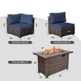 thumbnail image 5 of TANGJEAMER 7 Piece Patio Furniture Set with Fire Pit Table, All Weather Outdoor Sectional PE Rattan, Patio Conversation Sets with Cushions  for Garden Lawn Balcony(Blue), 5 of 9