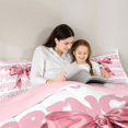 thumbnail image 4 of spefrowx Watercolor Pink Bow Full Size Bedding Sets for Girls, White Princess Lettering Full Size Bed in a Bag, Pink Reversible, 7-Piece, 4 of 6