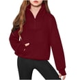 thumbnail image 2 of Bnwani Sweatshirt for Girls Half Zip Winter Sweatshirt Plain Pullover, 2 of 8