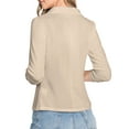 thumbnail image 3 of Doublju Womens 34 Shirring Sleeve Open Front Wide Draped Casual Blazer Jacket With Plus Size, 3 of 5