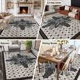 thumbnail image 5 of Large Area Rugs for Living Room Bedroom, Retro Flowers 8'x10' Rug Washable Carpet Runner Indoor Outdoor, Boho Ethnic Retro Abstract Florals Grid Non Slip Floor Mats Rug for Kitchen, Patio, 5 of 8