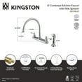 thumbnail image 4 of Kingston KB721BLSP Vintage Two-Handle 4-Hole 8" Centerset Kitchen Faucet with Side Sprayer in Polished Chrome, 4 of 4