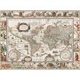 thumbnail image 2 of van den Ende, Jan Aertse 24x19 White Modern Wood Framed Museum Art Print Titled - Nova totius terrarum orbis geographica ac hydrographica tabula - 1635–1649, 2 of 4
