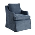thumbnail image 2 of Usaint Barrel Dining Chair, Modern Farmhouse Linen Fabric Upholstered Slipcovered Kitchen Chairs with Arms, Solid Wood Accent Side Chair Single Sofa for Living Dining Reading, Navy, 2 of 8