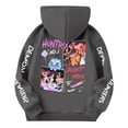 thumbnail image 3 of Moonsky Sudadera con capucha y cordón HUNTRX, estampado de grupo de chicas coreanas, jersey corto, suave y cómodo, top de manga larga para primavera y otoño.,Gris oscuro,160, 3 of 4