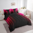thumbnail image 3 of Feelyou Abstract Ombre Twin Bedding Sets 7-Piece, Red Stripes Lines Bedding Comforter Set, 3 of 8