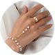 thumbnail image 1 of Pulsera de anillo de dedo de perla para niñas Pulsera de cuentas de corazón de oro Joyería de cadena de mano infinita TUNC Sencillez, 1 of 5