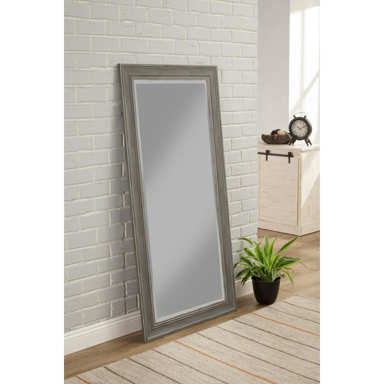 Sandberg furniture antique white wash farmhouse full length leaner mirror discount
