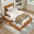 thumbnail image 3 of AFI Canyon Light Toffee Storage Platform Bed with Matching Footboard, Twin XL, 3 of 12