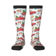 thumbnail image 2 of Lsque Watercolor Red Truck And Fir Tree Printed Crew Socks Men's Women's LightWeight Thin Casual Calf Socks ,Knee High Socks,Cotton Socks, 2 of 9