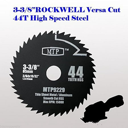 MTP ® Pack of 1/3/7 ,  44t HSS 3-3/8-inch Mix Wood & Metal Circular Saw Blade for Rockwell Versacut Versa Cut RK3440K, Makita Cordless 3-3/8