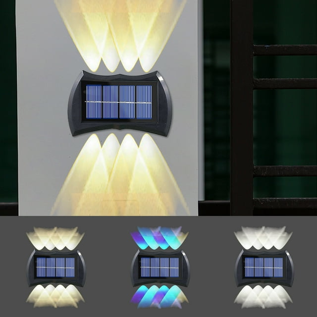 Xihbxyly Luces Solares Led, Foco para Jardín Exterior, Iluminación Impermeable para Patio, Energía Solar, Ip65, Control Automático de Luz, Juego de 2, Color Negro, Tamaño 11 X 8 X 3 Cm