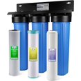 thumbnail image 1 of iSpring Whole House Water Filter System w/ Polyphosphate Anti-Scale, GAC+KDF, and Carbon Block Water Filters, 3-Stage Water Descaler and Water Filter, Model: WGB32B-KDS, 1 of 8