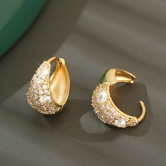 Vintage Creole Earrings for Women 14K Yellow Gold Geometric Circle Hoop Earrings Trendy Fashion Jewelry Brincos Gift