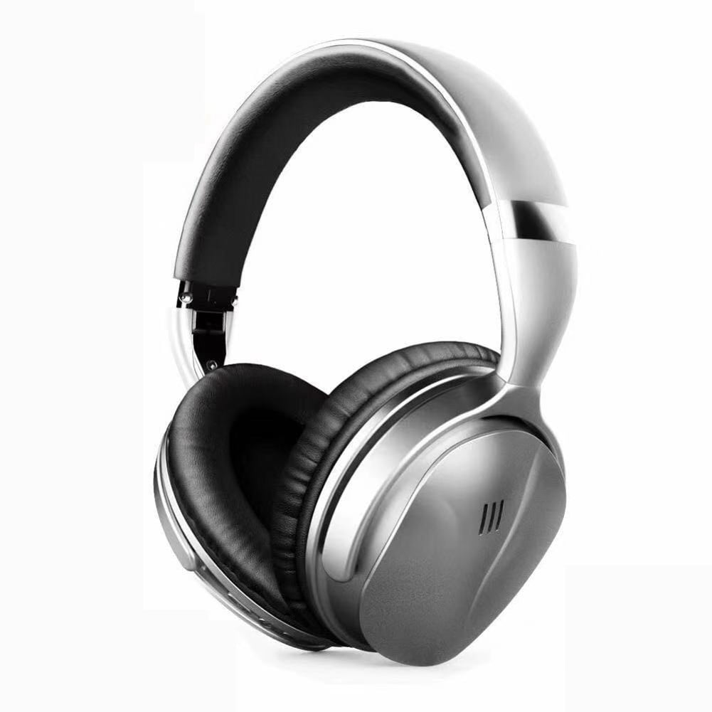Black & Silver Over-Ear Headphones With Mic For Samsung Galaxy Tab A7 10.4 2020 