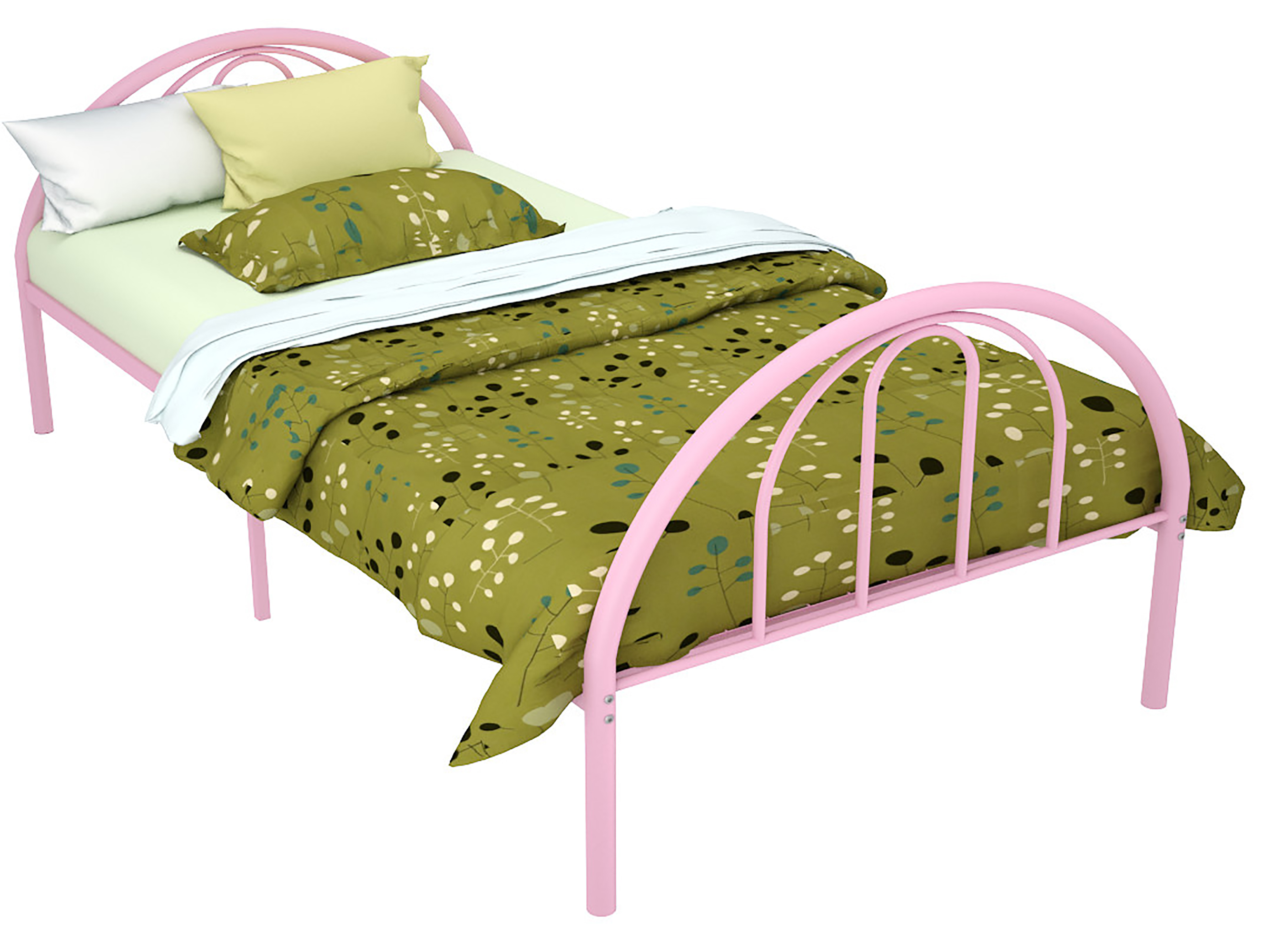 BK Furniture Brooklyn Classic Metal Bed, Twin, Pink - image 3 of 8