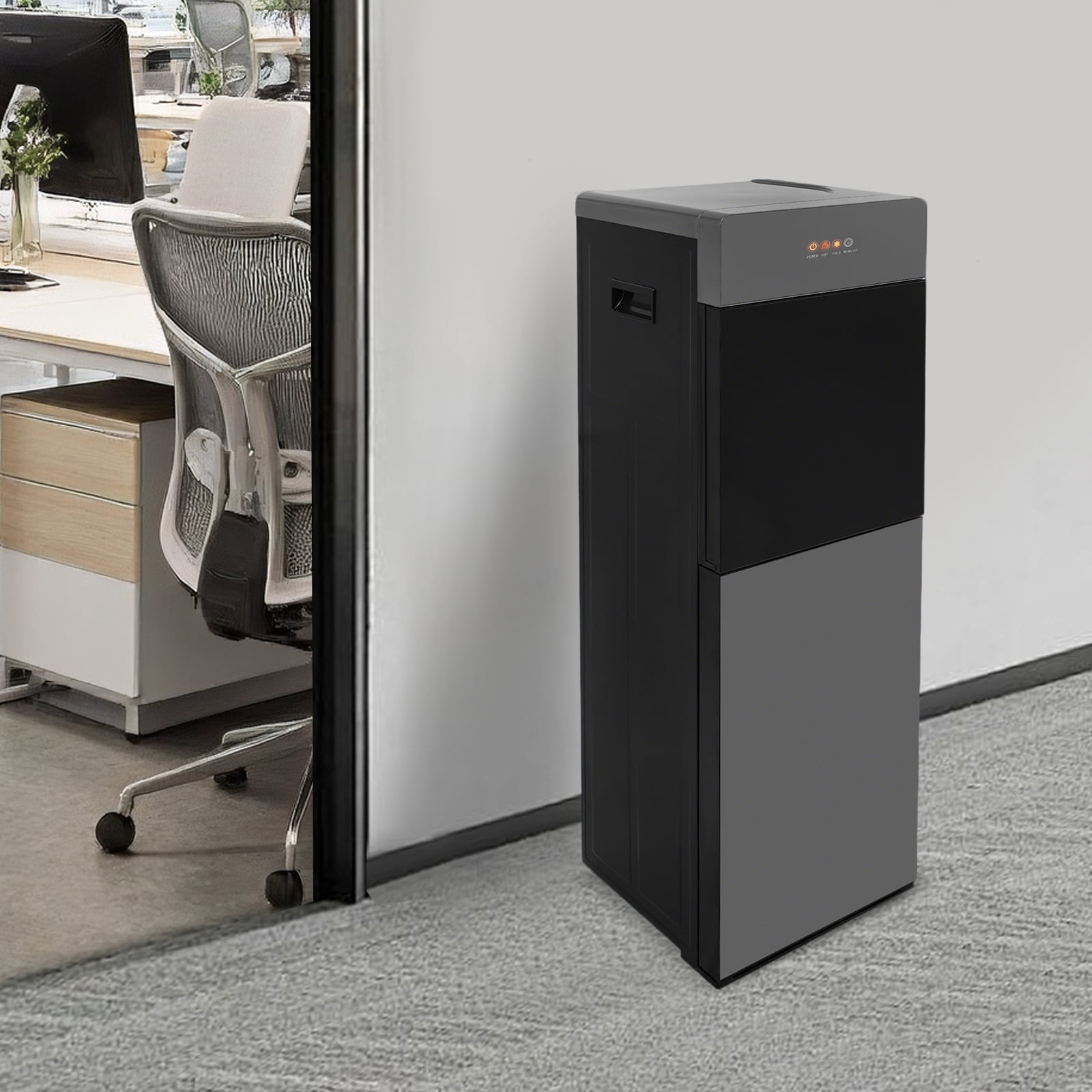 Silver Gray Bottom-Loading Water Dispenser For Homes, Offices, Nurseries, Gyms