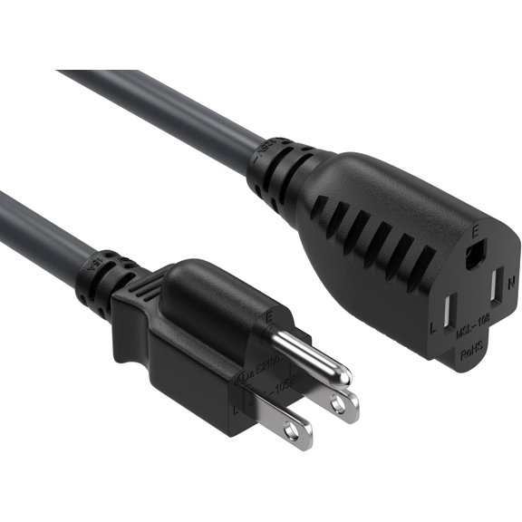 Heavy Duty Power Extension Cord, 14AWG SJT 15A/125V, Outlet Extension Power Cable