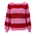 thumbnail image 1 of Gibobby SuéTer Para Invierno Mujer Suéter para mujer suéter suelto de punto de entrelazadas empalmadas(Rosa caliente,CH), 1 of 3