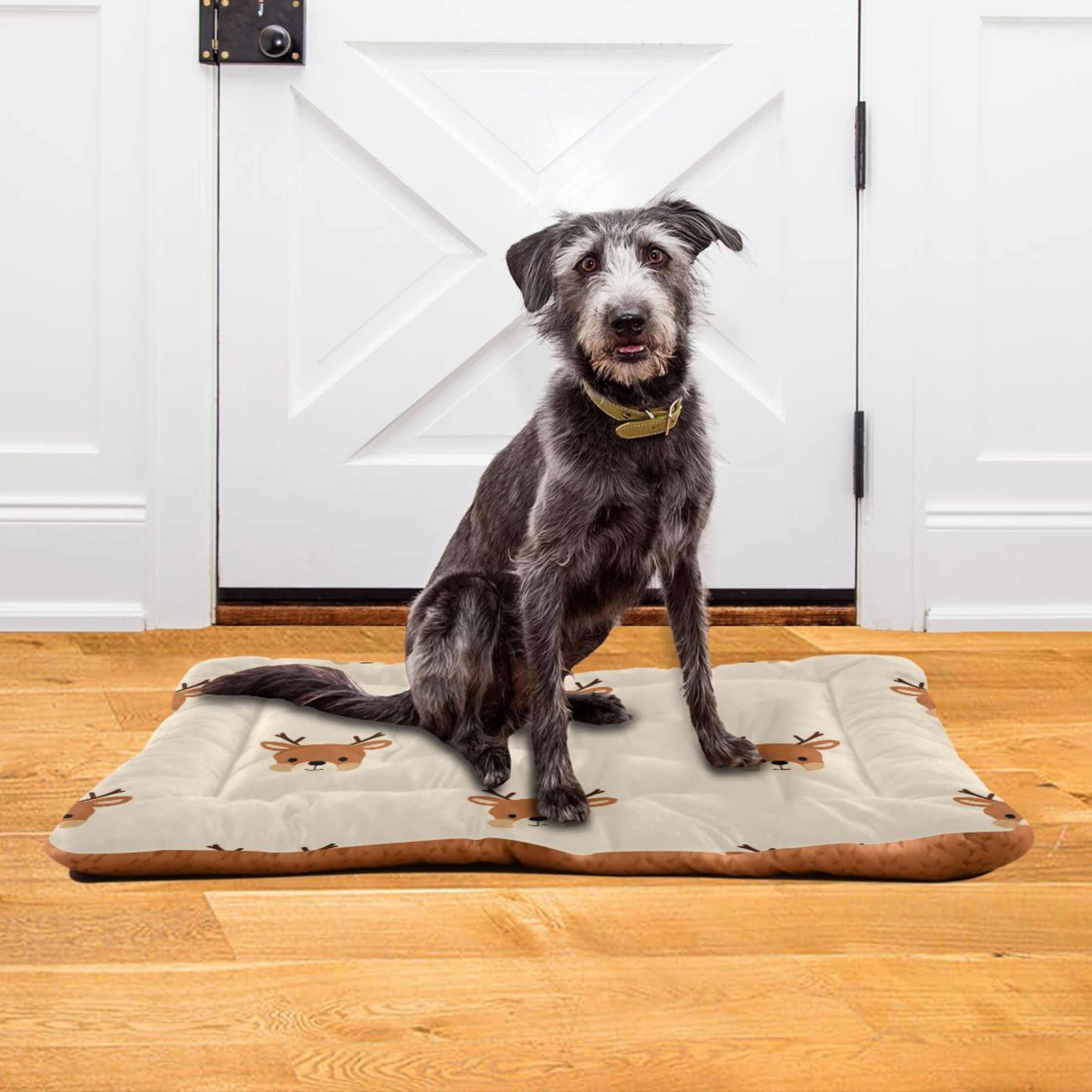 Cozy Mat Pet Bed Indoor Outdoor Warm Soft For Cat Dog Puppy(S/M) Beige Background