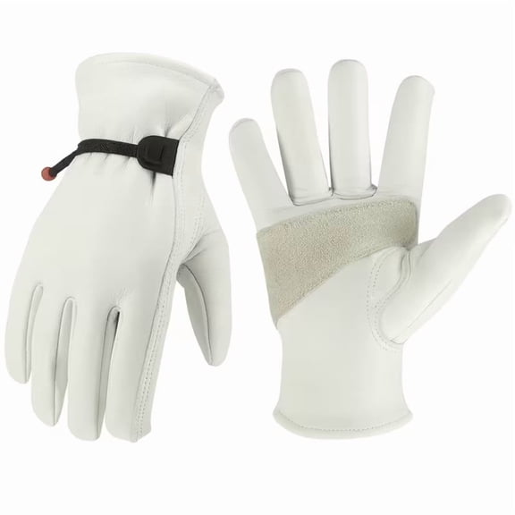 Men's Goatskin Work Gloves, 1 Pair, Reinforced Palm, Soft Grip