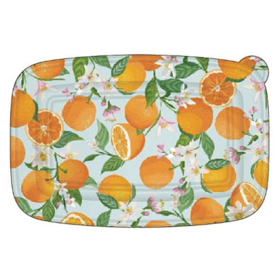 Cook with Color 12-Piece Food Storage Set, 1000ml Rectangular Containers with Printed Lids, Dishwasher Safe, Orange