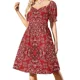 thumbnail image 2 of Vestido de manga corta con estampado estilo bandana para mujer, vestido vintage para mujer, vestidos de fiesta., 2 of 8
