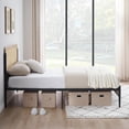 thumbnail image 3 of Ourlova Queen Size Rattan Bed Frame with Natural Rattan Headboard - Bed Frame Bohemian Style Platform Under Bed Storage, No Box Spring Needed, Easy Assembly, White Oak, 3 of 5