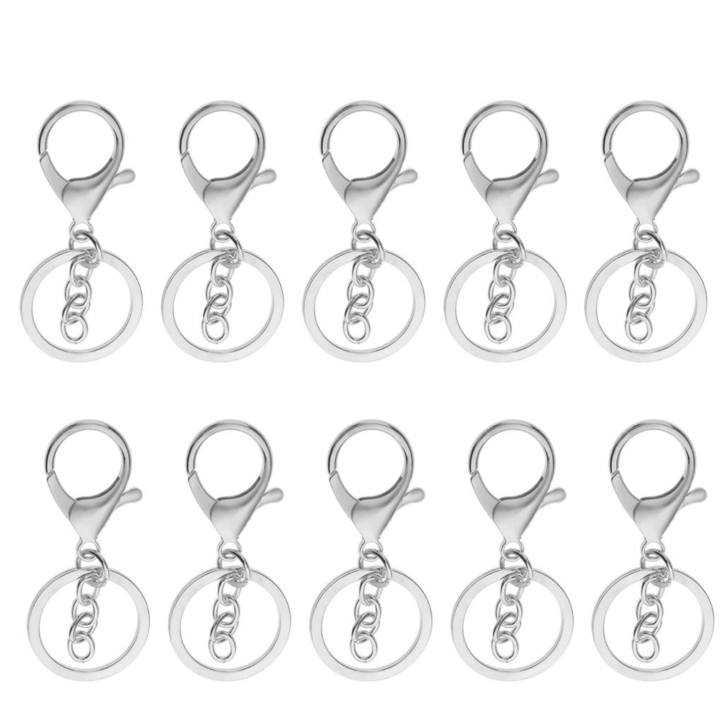 HILABEE 40pcs Metal Key Chain Lobster Clasp Key Rings Keychain Craft Jewelry Making