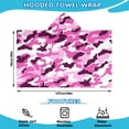 thumbnail image 2 of Purple Pink Camo Classic Shapes Pattern Hooded Bath Towel，50"x30" for Ages 3 To 12 Kids, Quick Dry Lightweight Soft Microfiber Hood Beach Towel Cover Up for Kids, 2 of 7