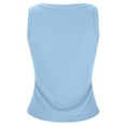 thumbnail image 5 of Lixiuxyad Cami Tank Top High Neck Long Sleeve Built In Bra Tank Top Seamless Slim Fit Camisole For Layering Comfortable Basic Shirt,Blue, 5 of 6