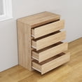 thumbnail image 4 of 4 Drawer Dresser for Bedroom,31.5"W Modern Chest of Drawers with Hidden Handle,Wooden Closet Chests Organizer for Bedroom, Living Room,Natural, 4 of 8