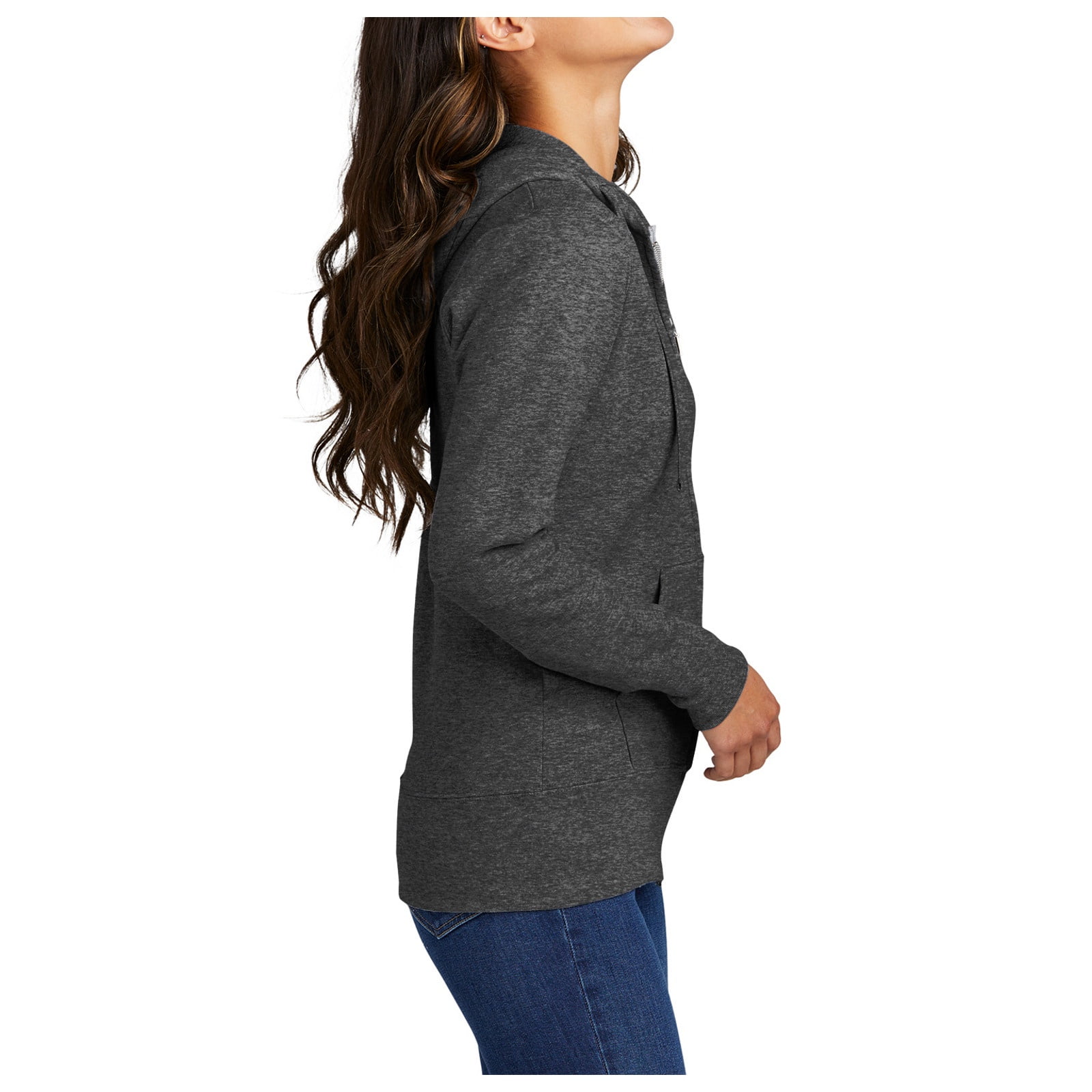 Mafoose Women's Core Fleece Full-Zip Long Sleeve Hooded Cozy Sweatshirt Dark Heather Grey XS