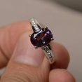thumbnail image 1 of Wedding Ring Alexandrite Ring Oval Cut Gems Color Changing Gemstone June Birthstone Sterling Silver Ring, 1 of 3