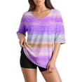 thumbnail image 3 of Shirts For Women 3/4 Sleeve Beach Shirts For Women Womens Casual Tops Elbow Sleeve Tops Women Cotton Tee Shirts For Women Women's Novelty T-Shirts Boho T Shirts For Women Soft Graphic Tees, 3 of 6