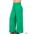 thumbnail image 3 of Zenana Women & Plus Smocked Wide Waistband Flared Bottom Casual Lounge Gaucho Pants, 3 of 4