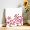 thumbnail image 3 of Canvas Wall Art, Pink Spring Floral Framed Canvas Prints for Bathroom Kitchen, Summer Botanical Watercolor Flower Gallery Wrapped Wall Decor for Home Office, Gifts, 10"x10" Ship Next Day, 3 of 9