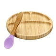 thumbnail image 1 of Baby Bamboo Silicone Feeding Plates + Spoon Set/Bowl Plate + Spoons Tableware, 1 of 6