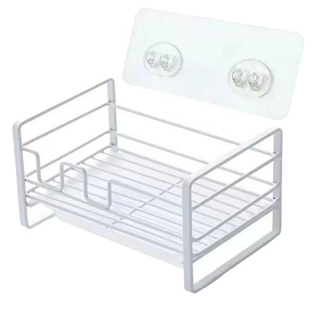 Soporte para esponja Caddy con bandeja escurridora para organización del fregadero de la cocina