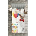 thumbnail image 3 of Ambesonne Birthday Party Quilted Bedspread Set 2 Pcs, Dance Party Dog Cake, Twin Size, Multicolor, 3 of 3
