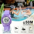 thumbnail image 7 of Children Digital  Watch Wristwatch Fashion Multifunction Waterproof Outdoor Sports Luminous Watch for Kids Students Boys Girls Purple, 7 of 7