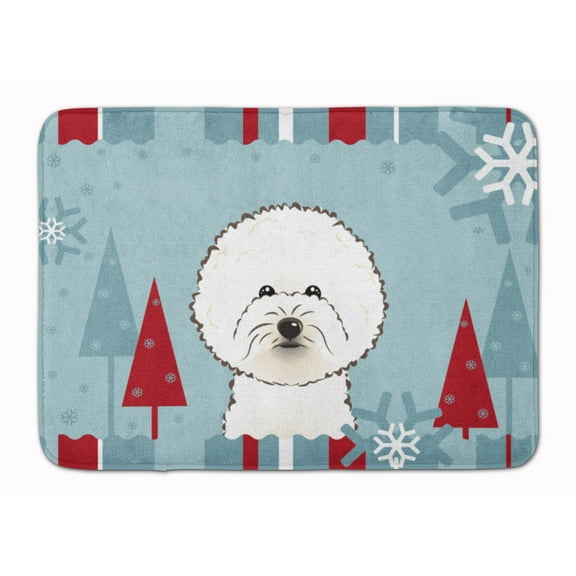 Carolines Treasures BB1713RUG Winter Holiday Bichon Frise Machine Washable Memory Foam Mat 19 X 27" multicolor